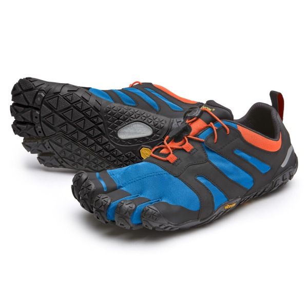 Panske Turistické Topánky Vibram Slovensko - FiveFingers V-Trail 2.0 Modre / Oranžové | 0925VYWNC